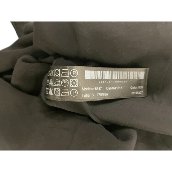 Massimo Dutti Women Midi Dress S Black Viscose Embroidered Detail 6617/617 NWT - Picture 9 of 11